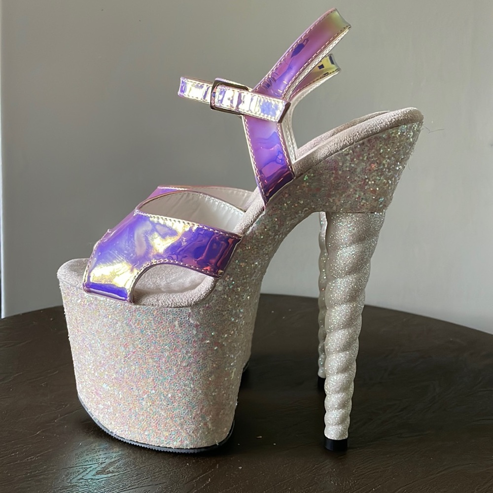Chrome glitter unicorn heel